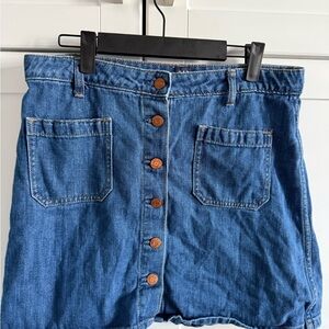 GAP Blue Denim Skirt with Button Detail